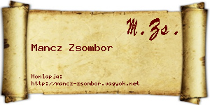 Mancz Zsombor névjegykártya